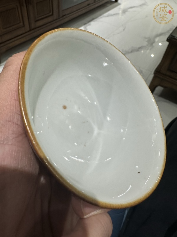 古玩陶瓷清中開光粉彩杯真品鑒賞圖