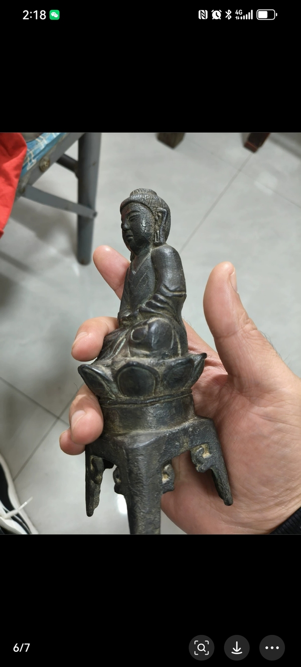 古玩銅器明代板凳佛造像拍賣，當(dāng)前價(jià)格15800元