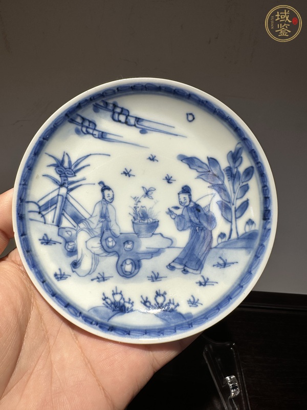 古玩陶瓷青花人物故事杯碟一套真品鑒賞圖