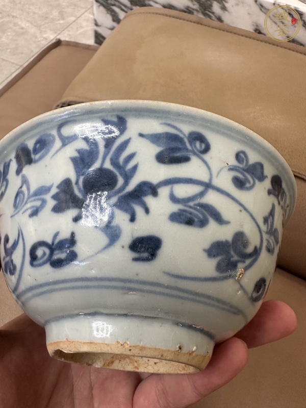 古玩陶瓷青花花卉紋碗真品鑒賞圖