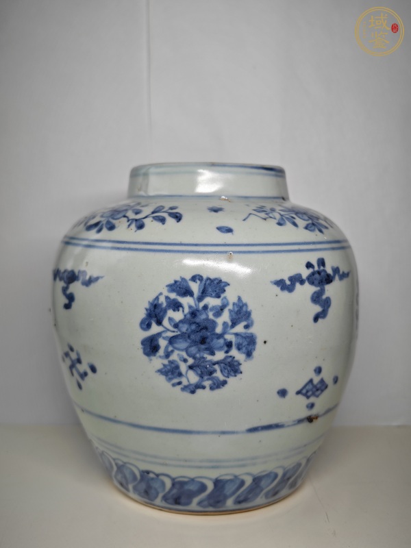 古玩陶瓷青花團(tuán)花紋罐真品鑒賞圖