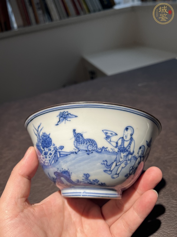 古玩陶瓷嬰戲紋青花碗真品鑒賞圖