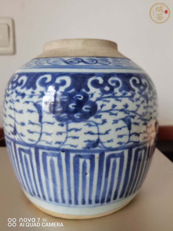 古玩陶瓷花卉紋青花罐真品鑒賞圖