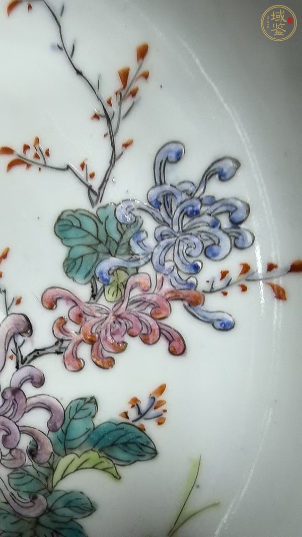 古玩陶瓷粉彩花鳥紋盤真品鑒賞圖