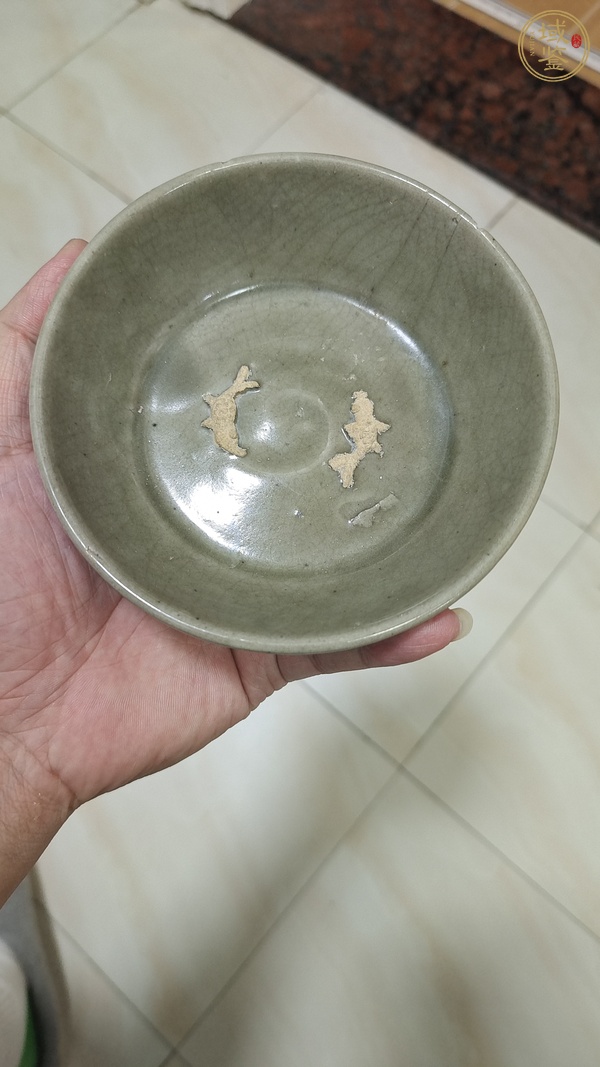 古玩陶瓷龍泉青瓷雙魚洗真品鑒賞圖