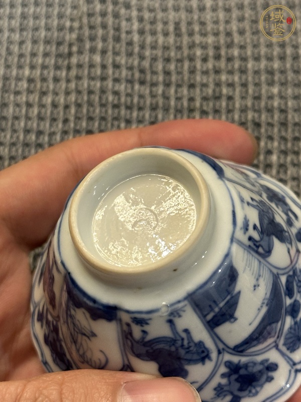 古玩陶瓷青花人物紋撇口杯真品鑒賞圖