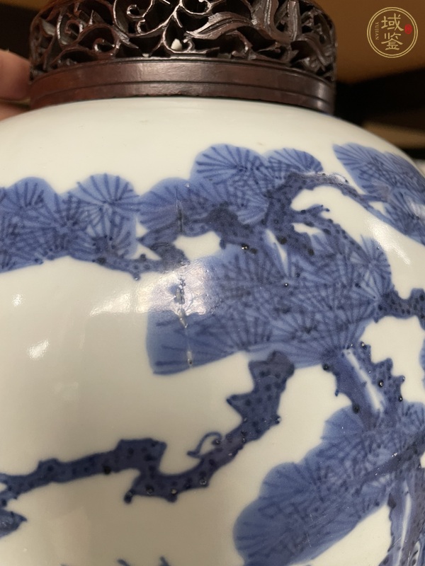 古玩陶瓷青花花鳥紋蓋罐真品鑒賞圖