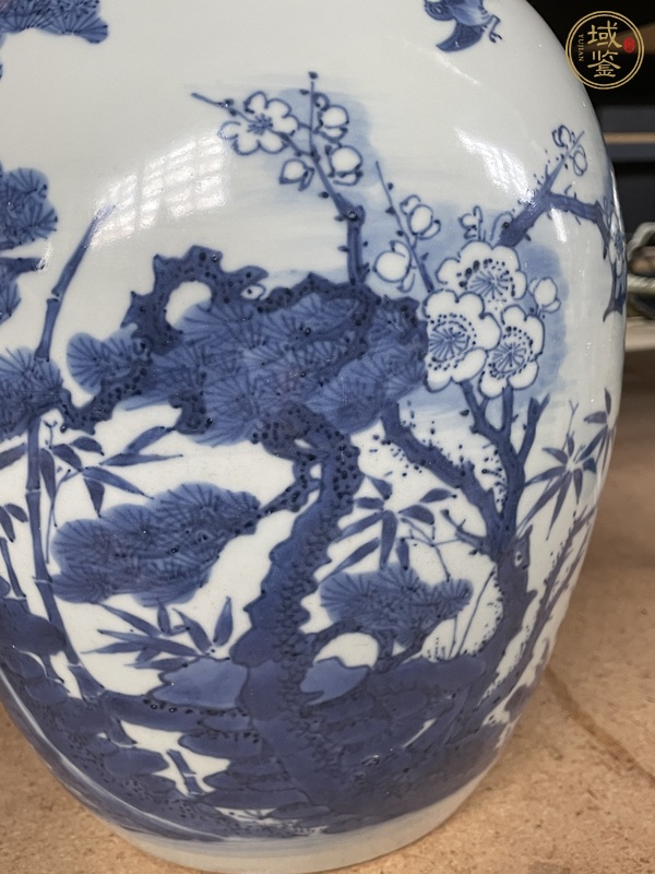 古玩陶瓷青花花鳥紋蓋罐真品鑒賞圖