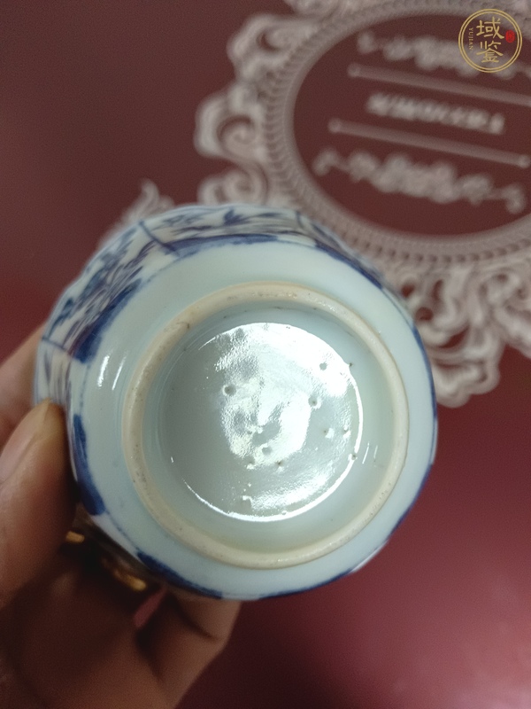 古玩陶瓷康熙青花花口杯真品鑒賞圖