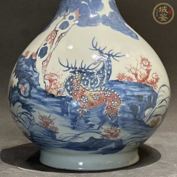 古玩陶瓷青花釉里紅蒜頭瓶真品鑒賞圖