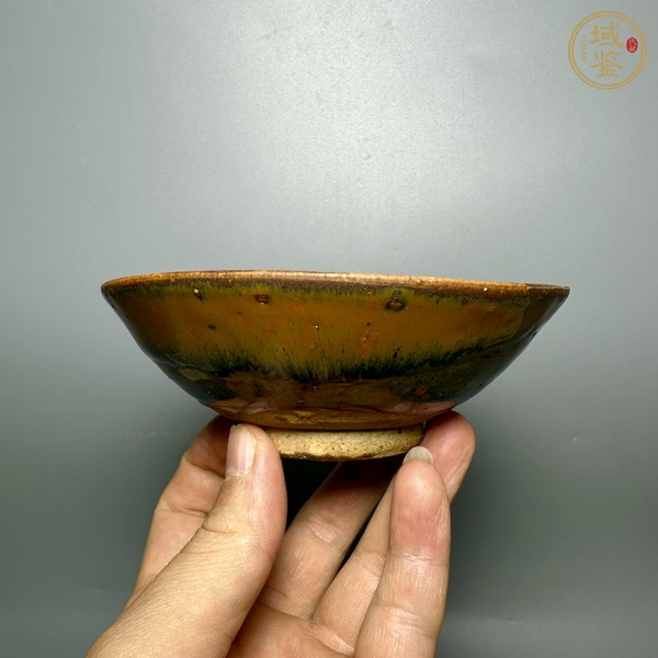 古玩陶瓷磁州窯兔毫釉茶碗真品鑒賞圖