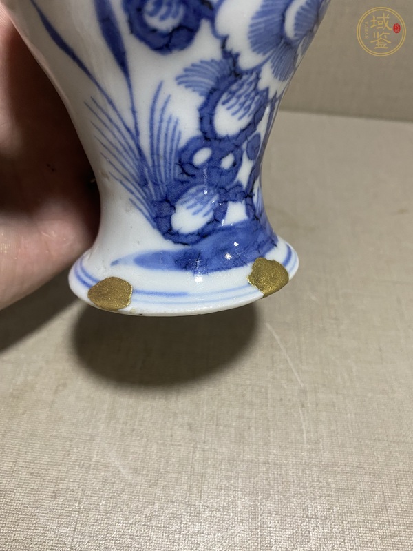 古玩陶瓷青花花卉紋撇口瓶真品鑒賞圖