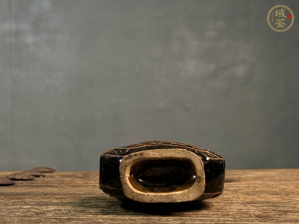 古玩陶瓷磁州窯黑釉壽字雙系瓶真品鑒賞圖