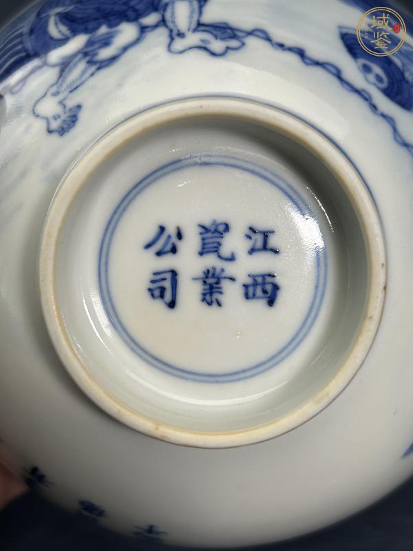 古玩陶瓷青花漁翁得利圖茶碗，注意品相真品鑒賞圖