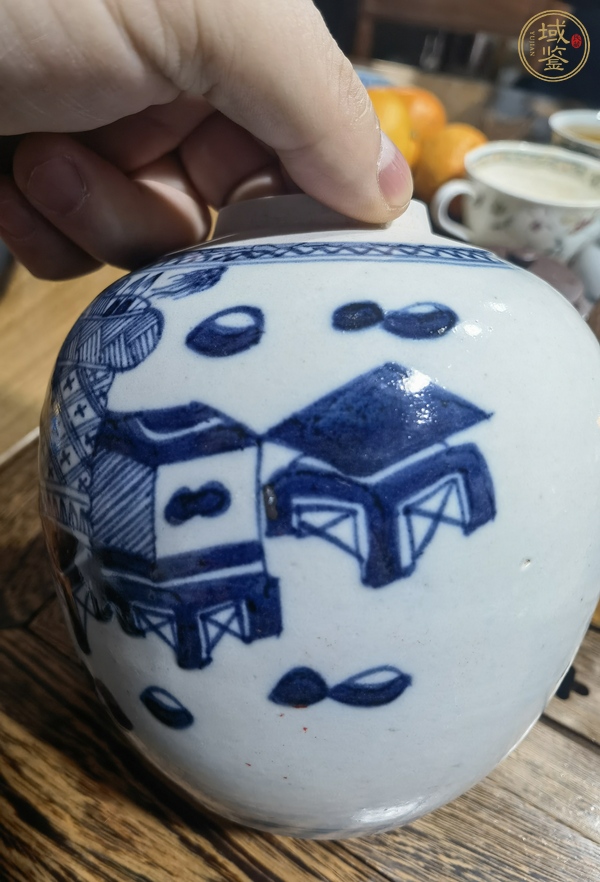 古玩陶瓷博古圖青花罐真品鑒賞圖