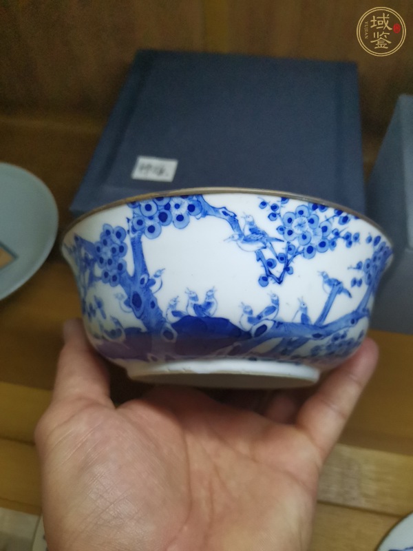 古玩陶瓷花鳥紋青花蓋碗真品鑒賞圖