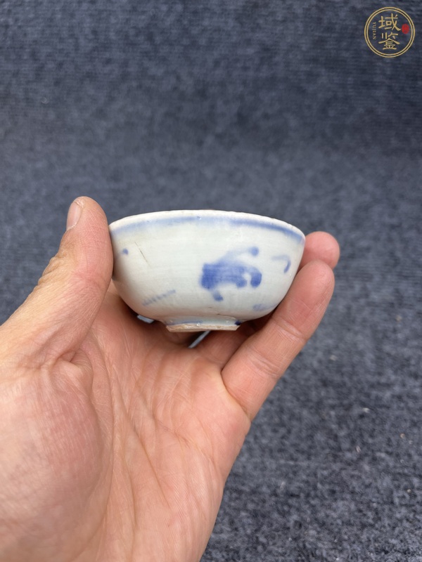 古玩陶瓷明晚期青花茶圓真品鑒賞圖