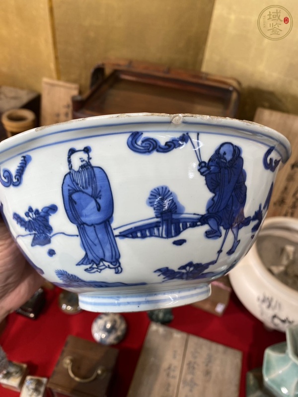 古玩陶瓷八仙圖青花碗真品鑒賞圖