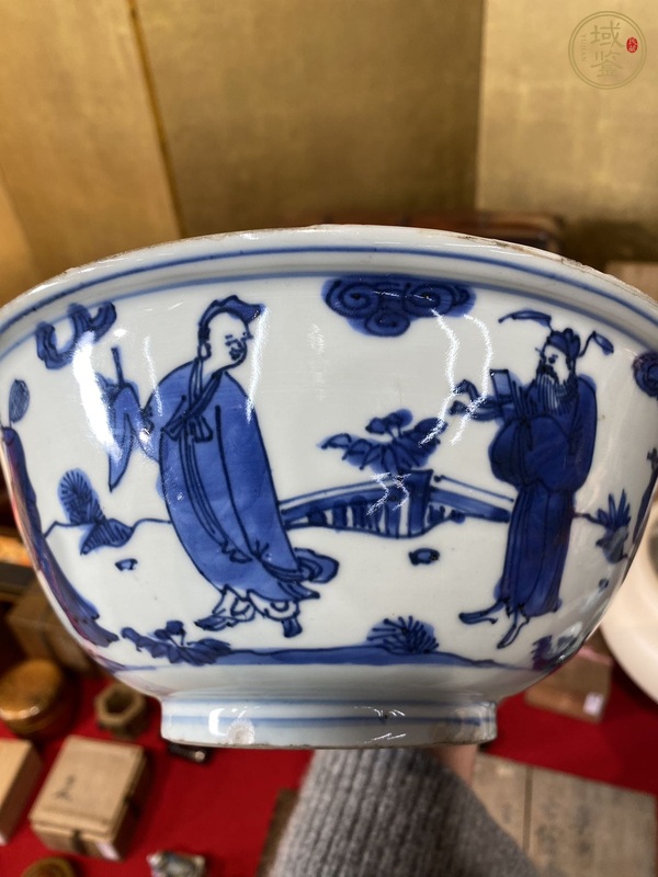 古玩陶瓷八仙圖青花碗真品鑒賞圖