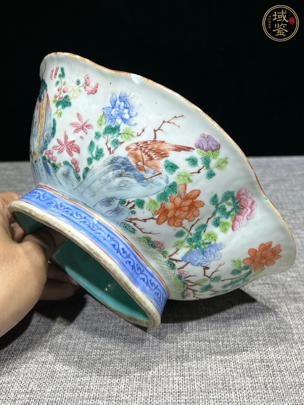 古玩陶瓷花鳥(niǎo)紋粉彩碗真品鑒賞圖