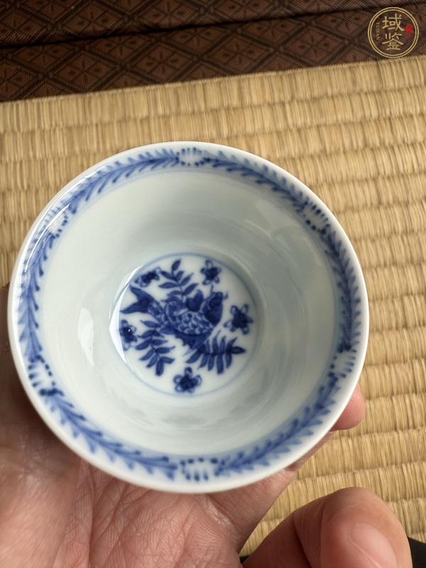 古玩陶瓷青花魚藻紋茶杯，注意品相真品鑒賞圖