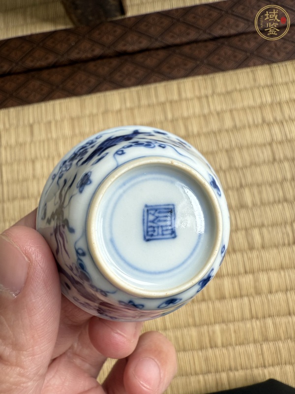 古玩陶瓷青花魚藻紋茶杯，注意品相真品鑒賞圖