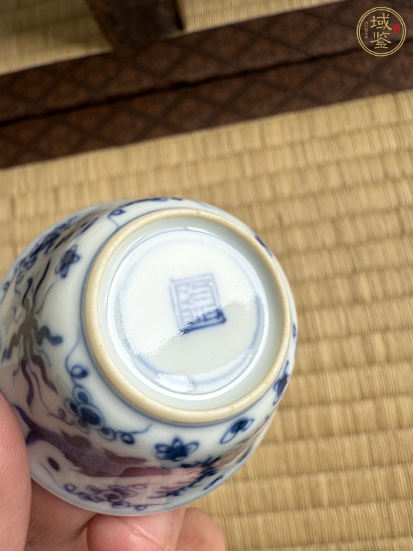 古玩陶瓷青花魚藻紋茶杯，注意品相真品鑒賞圖