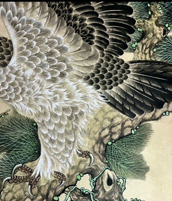古玩字畫當代胡代勛鷹松圖拍賣,當前價格2800元