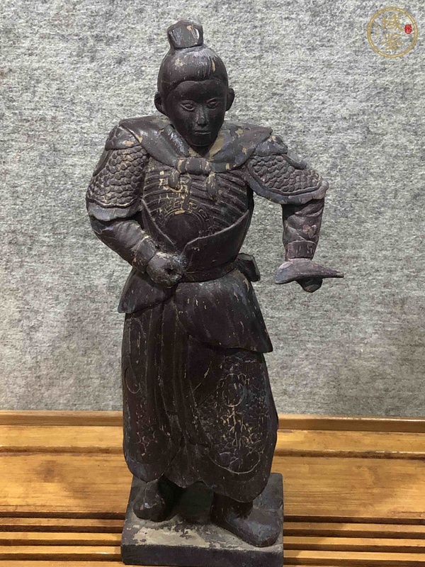 古玩雜項(xiàng)木雕武將真品鑒賞圖