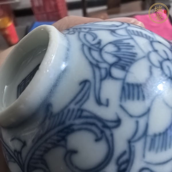 古玩陶瓷清中期 青花淡描小杯真品鑒賞圖