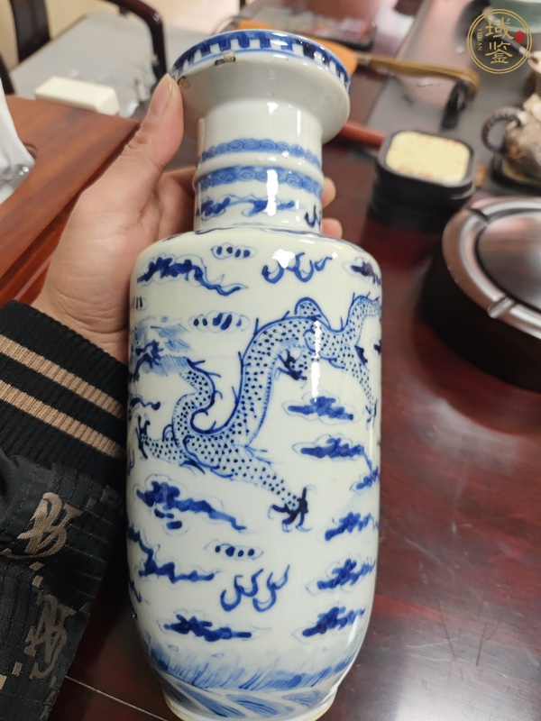 古玩陶瓷龍紋青花棒槌瓶真品鑒賞圖