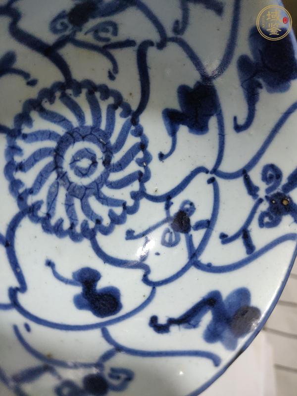 古玩陶瓷清雍正青花靈芝紋碗真品鑒賞圖