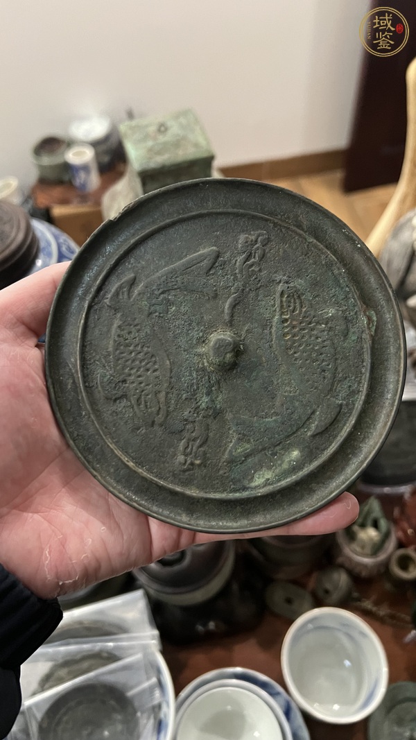 古玩銅器宋代雙魚(yú)鏡真品鑒賞圖