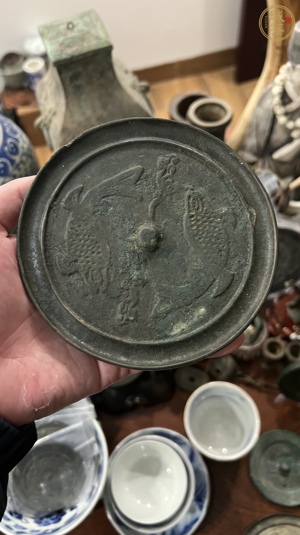 古玩銅器宋代雙魚(yú)鏡真品鑒賞圖