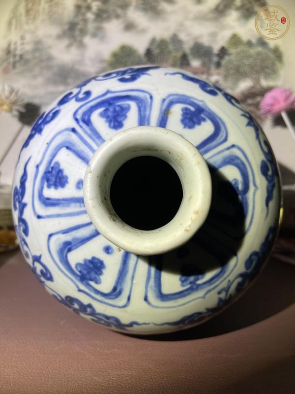 古玩陶瓷花卉紋青花梅瓶真品鑒賞圖