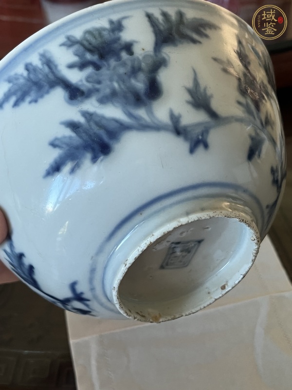 古玩陶瓷青花折枝花卉紋茶碗真品鑒賞圖