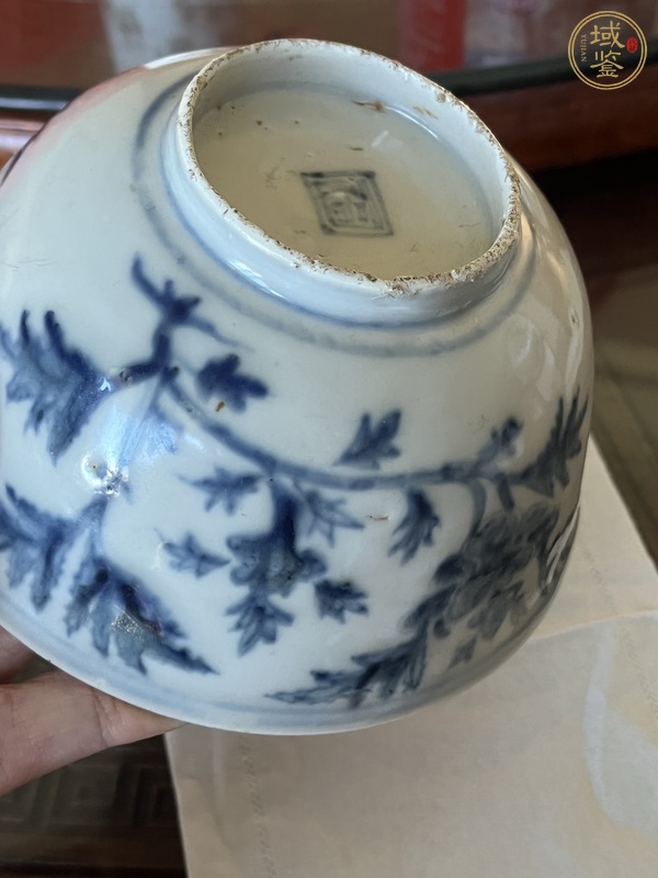 古玩陶瓷青花折枝花卉紋茶碗真品鑒賞圖