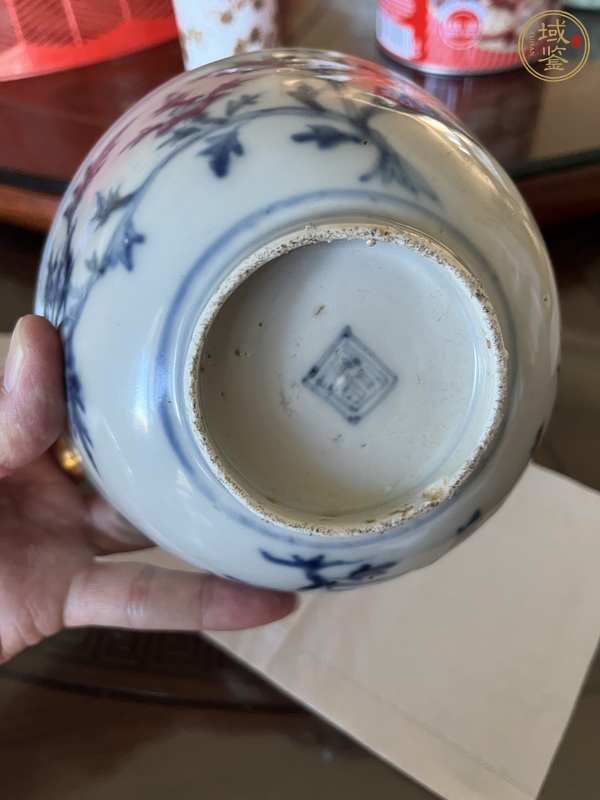 古玩陶瓷青花折枝花卉紋茶碗真品鑒賞圖