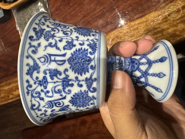 古玩陶瓷青花蓮?fù)需笪乃钟蜔?，注意品相真品鑒賞圖