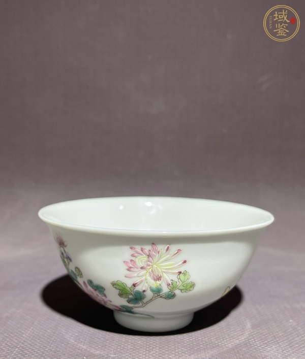 古玩陶瓷粉彩花鳥紋茶圓真品鑒賞圖