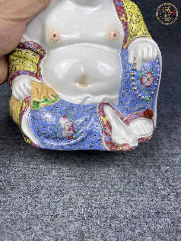 古玩陶瓷粉彩彌勒佛真品鑒賞圖