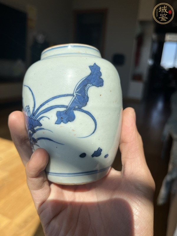 古玩陶瓷花鳥紋青花罐真品鑒賞圖