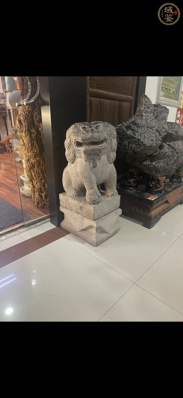 古玩雜項青石獅子一對真品鑒賞圖