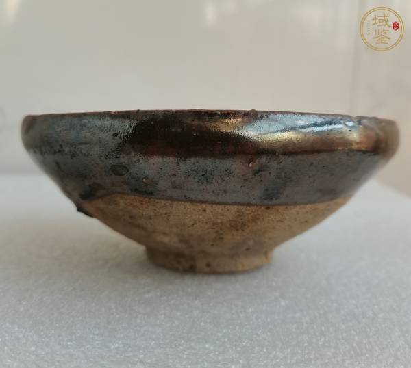 古玩陶瓷磁州窯黑釉鐵銹花茶盞真品鑒賞圖