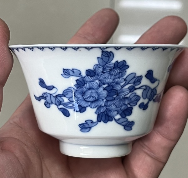 古玩陶瓷青花花卉紋蓋碗拍賣,當前價格6500元