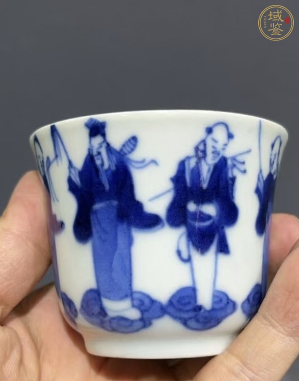 古玩陶瓷青花八仙人物紋杯 真品鑒賞圖