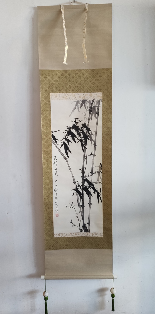 古玩字畫四川書畫名家 馮灌父先生弟子 黃沛先生 清影搖風 手工原裱立軸拍賣,當前價格899元