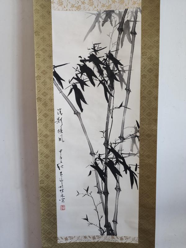 古玩字畫四川書畫名家 馮灌父先生弟子 黃沛先生 清影搖風 手工原裱立軸拍賣,當前價格899元