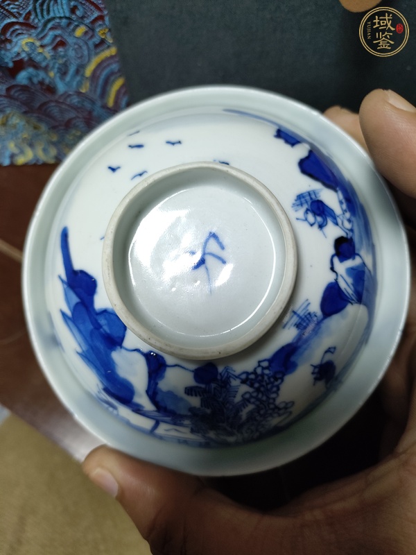 古玩陶瓷青花蓋碗真品鑒賞圖