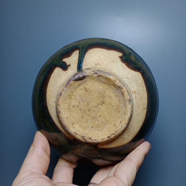 古玩陶瓷明代，磁州窯窯變黑釉茶盞拍賣(mài)，當(dāng)前價(jià)格88元